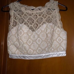 A white and gold formal dress